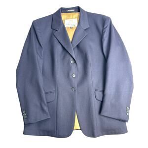 Bernard Weatherill Wool Blazer 44L Navy Gold Lining Made for Milners Slovenia